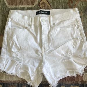 Express White Denim Shorts